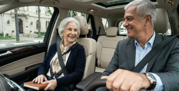 Acompanhante de Idosos Com Carro de Luxo